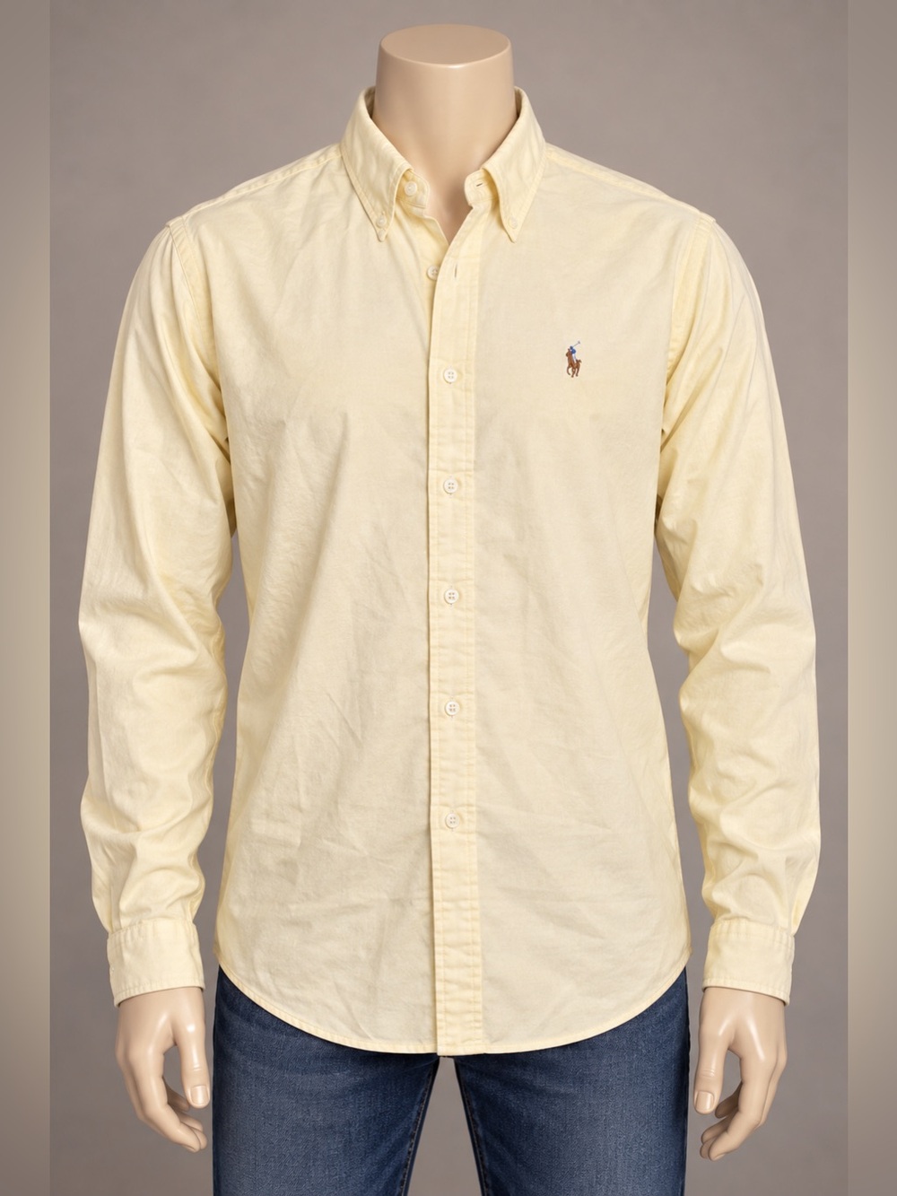 Ralph Lauren Men’s M Butter Yellow Oxford Shirt 100% Cotton Polo Pony